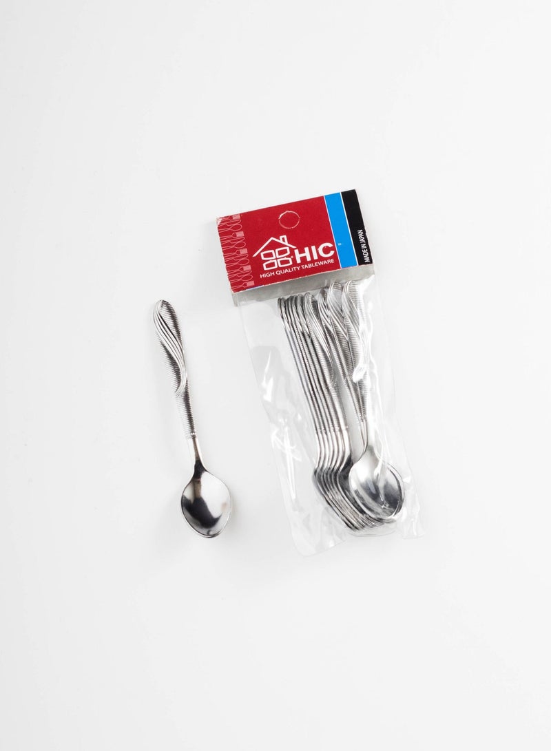 Hic 12-Piece Stainless Steel tea spoon Set Silver - Image 2